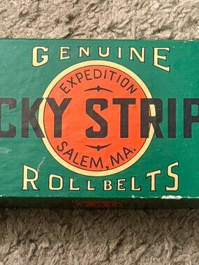 Vintage Lucky Stripes Roll Belts Salem, MA Lot of 4 Original Box